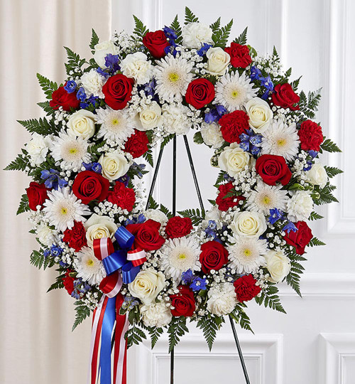 Serene Blessings™ Standing Wreath- Red, White & Blue