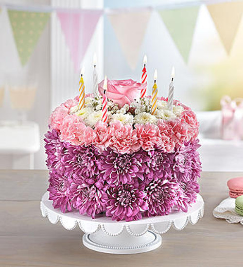 Birthday Wishes Flower Cake™ Pastel
