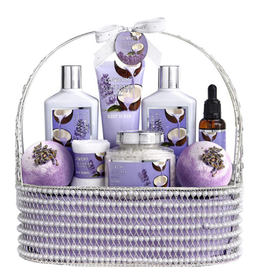 Lavender and Coconut Bath Gift Set - 10Pc Spa Kit