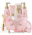 Luxe Pink Rose Bath and Body Set - 18Pc  Spa Kit