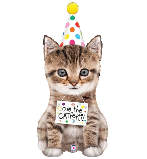 Cue the Catfetti Birthday Balloon - 36"