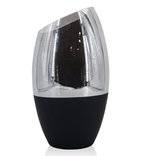 Silver & Black Slanted Vase - Medium