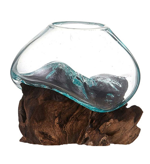 Cohasset 12cm Molten Glass & Wood Sculpture