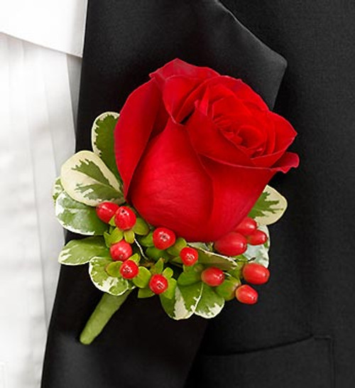 All Red Boutonniere