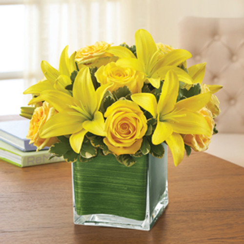 Yellow Rose And Lily Cube